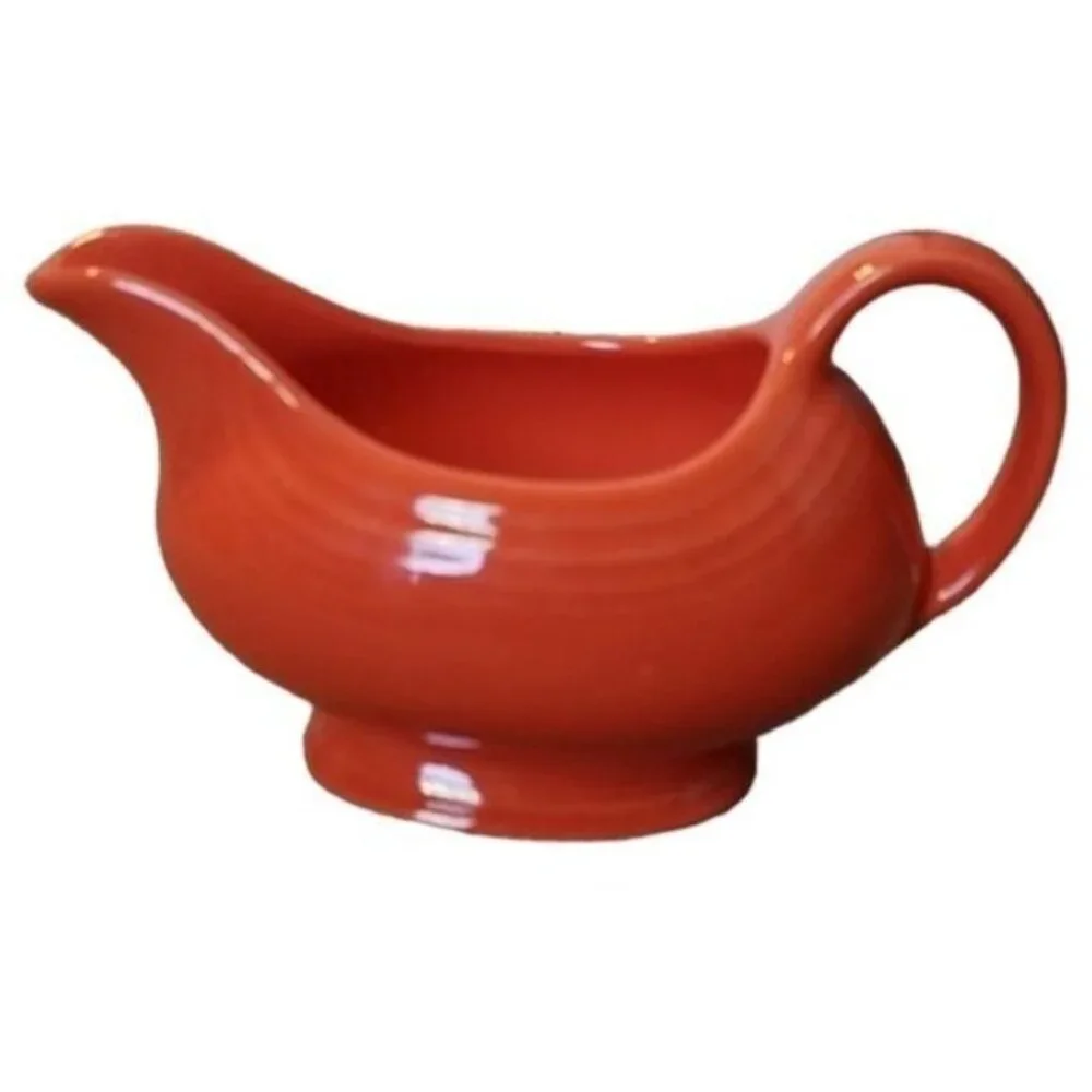 Fiestaware Fiesta CERAMIC Gravy Sauce Boat Dish Poppy Orange 18.5 OZ CONTAINER